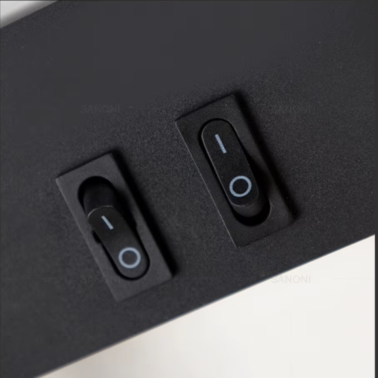 Light My House bold gold and black LED wall lamp with dual switch, ideal as a bedside reading light.