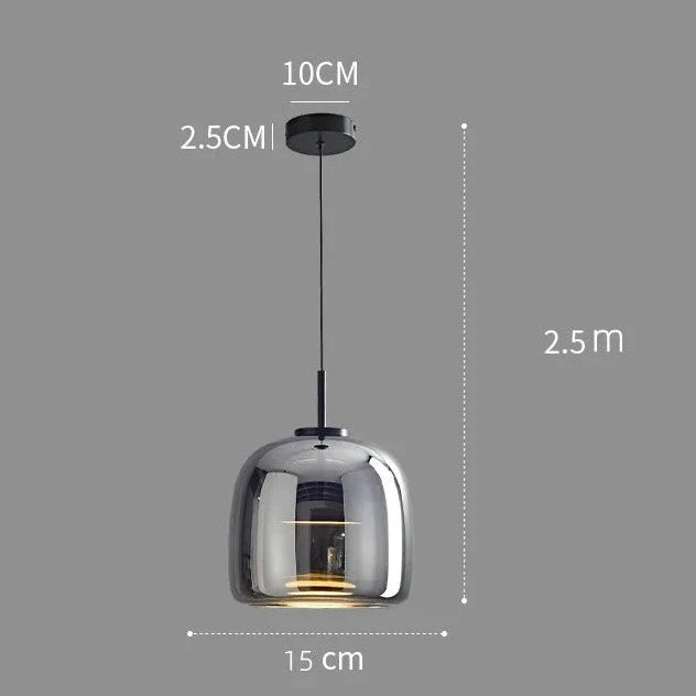 Black and gold pendant lamp by Light My House with LED warm light and adjustable height, modern design, shown in a stylish interior setting.