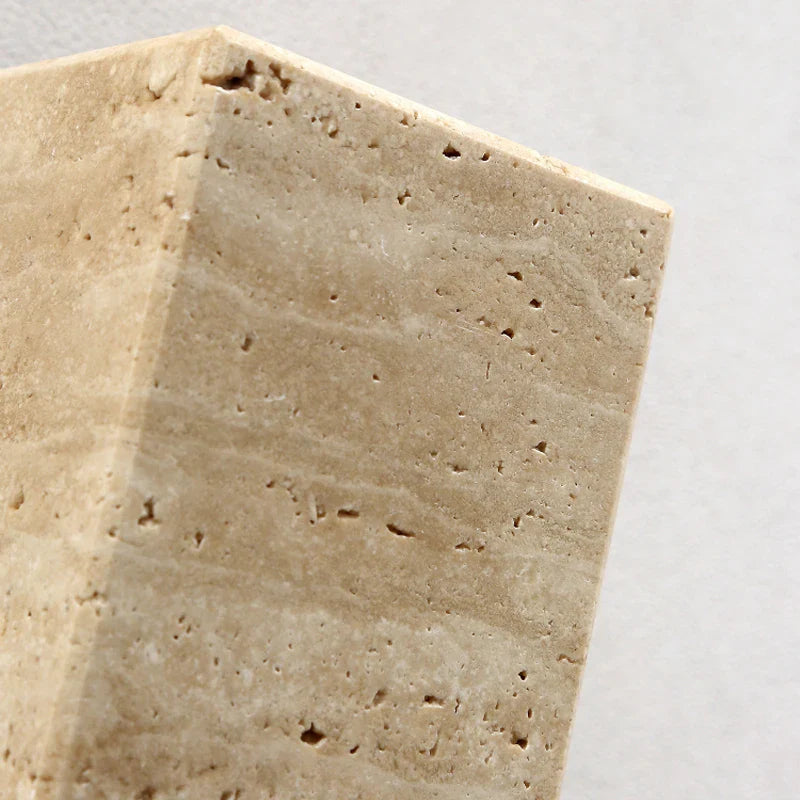 Beige brown travertine wall light by Light My House, waterproof indoor and outdoor wall fixture with a stylish design.