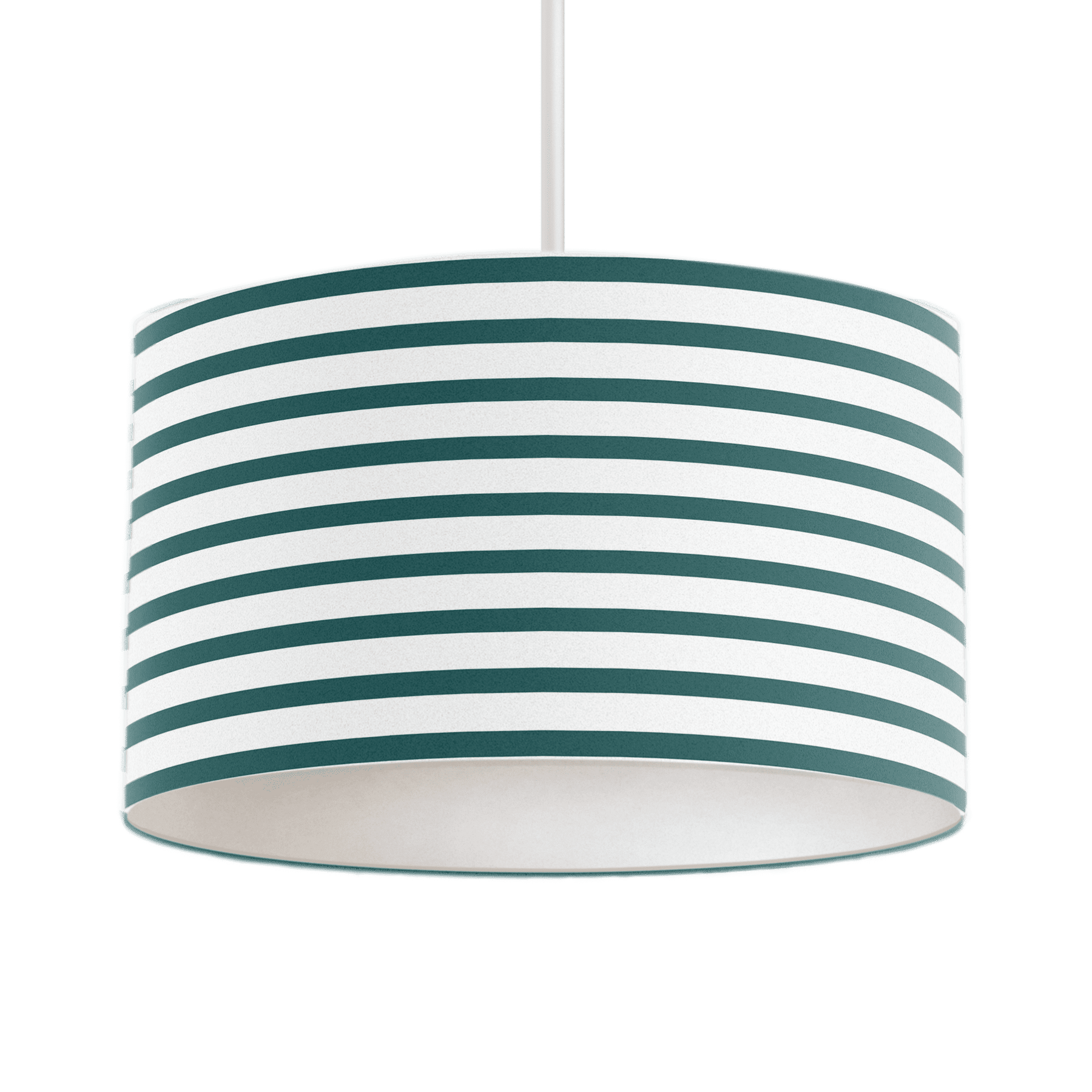 Teal and White Geometric Striped Lampshade – Ceiling & Table Compatible