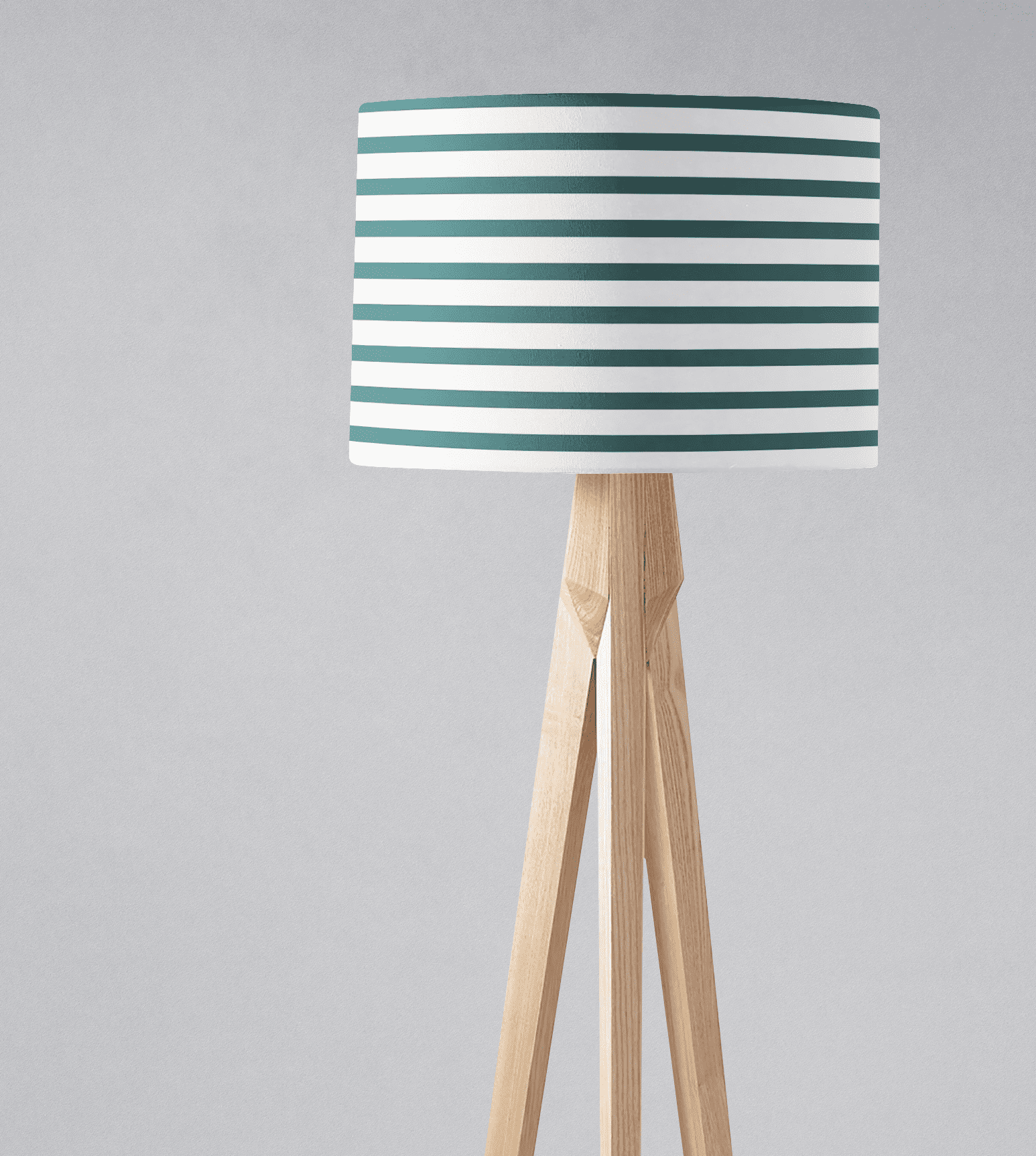Teal and White Geometric Striped Lampshade – Ceiling & Table Compatible
