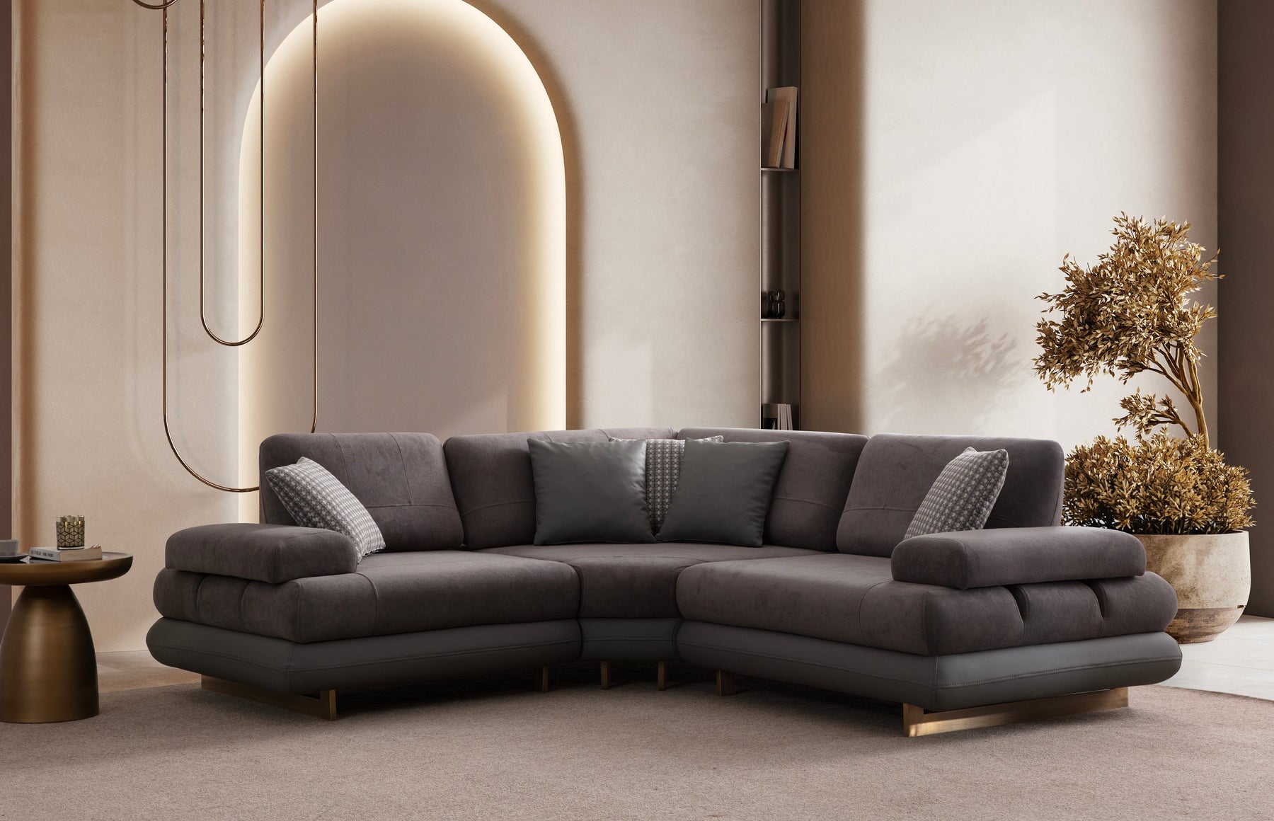 Lunza Corner Sofa (SG) by Netline Interiors