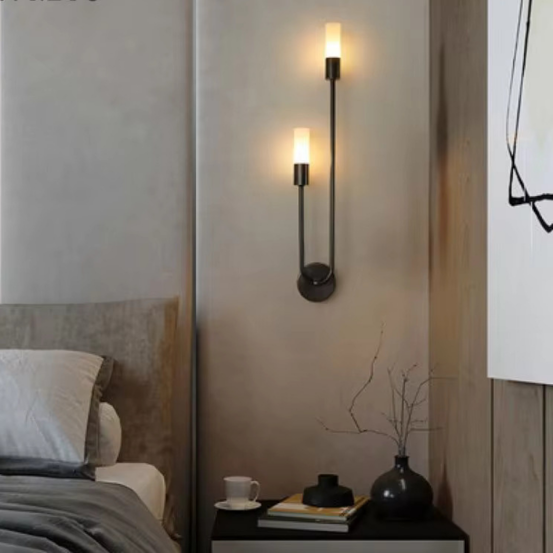Modern metal Spire Sleek LED wall light by Light My House, 12W warm white glow with G9 bulb, wall-mounted illumination.