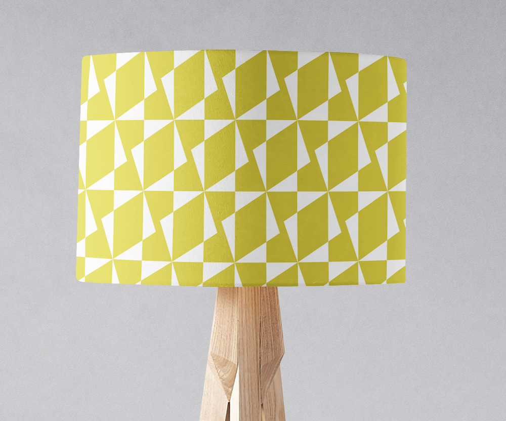Yellow Retro Geometric Lampshade – Ceiling & Table Compatible