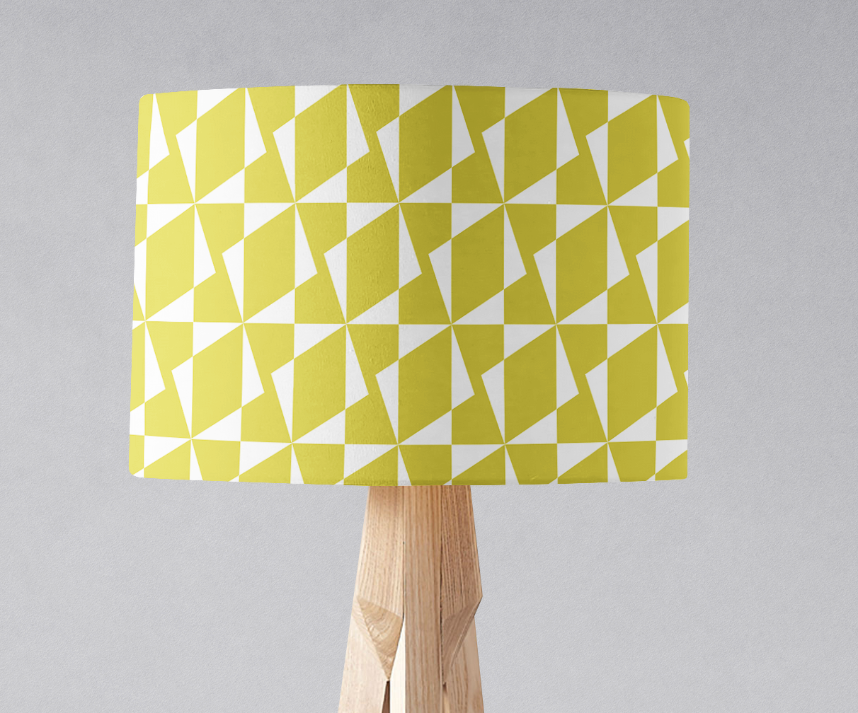 Yellow Retro Geometric Lampshade โ Ceiling & Table Compatible