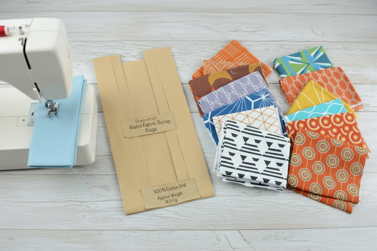 Fabric Scrap Bags – 450g Retro Cotton Drill Offcuts