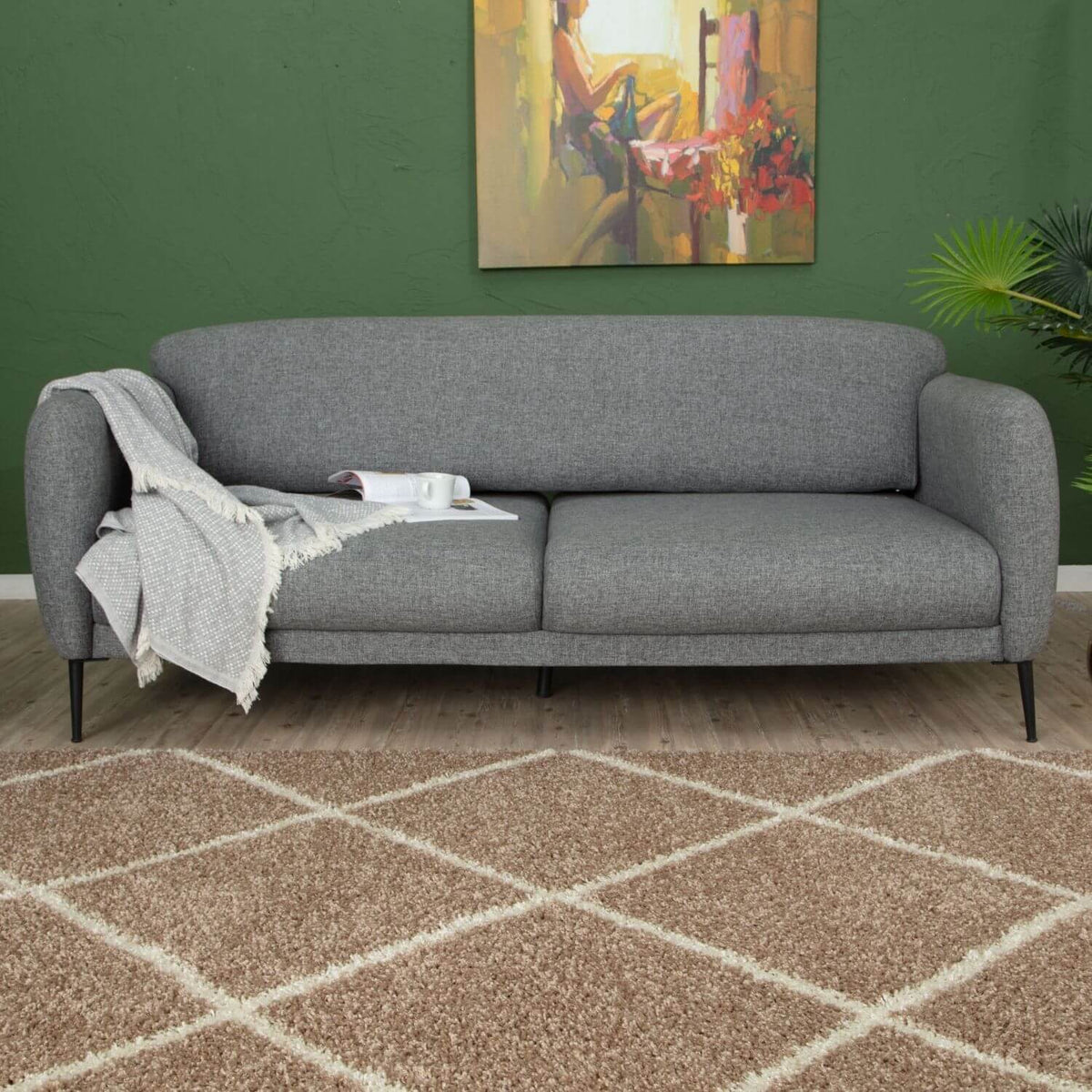 Moroccan Beige Shaggy Rug – 520