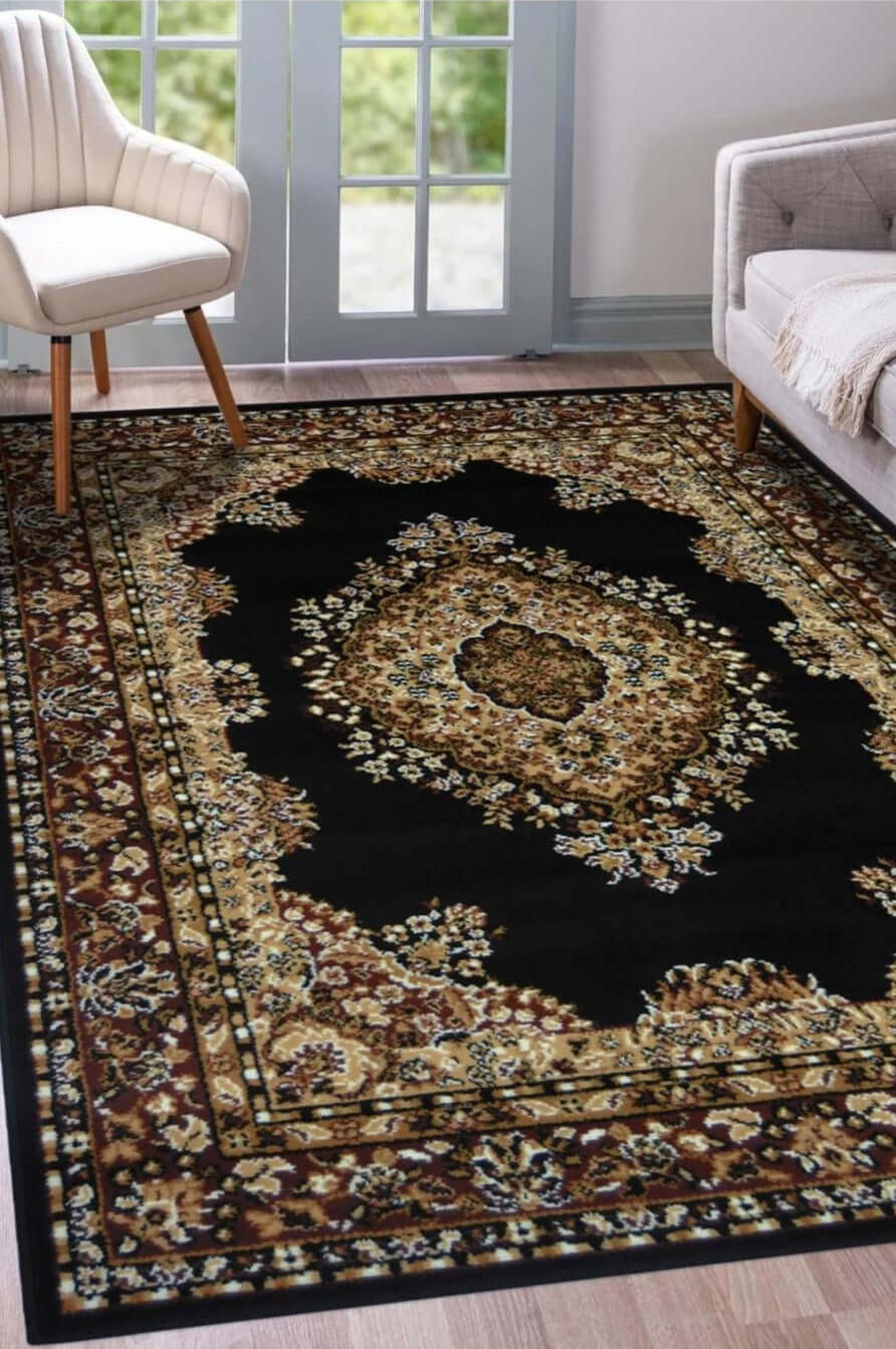 Maestro Traditional Black Rug – 4470 B11