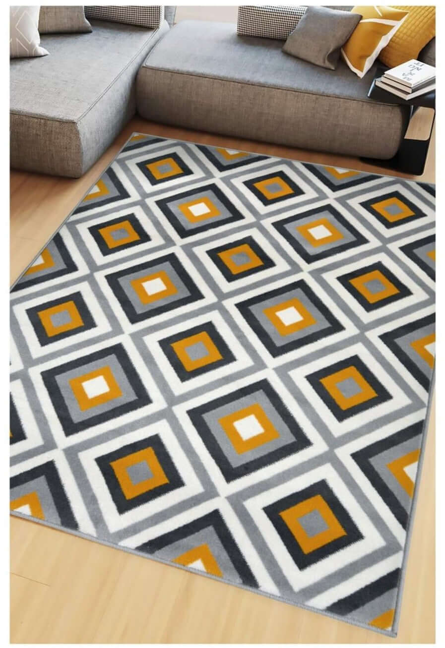 Maestro Geometric Yellow Rug – 3658 GB12