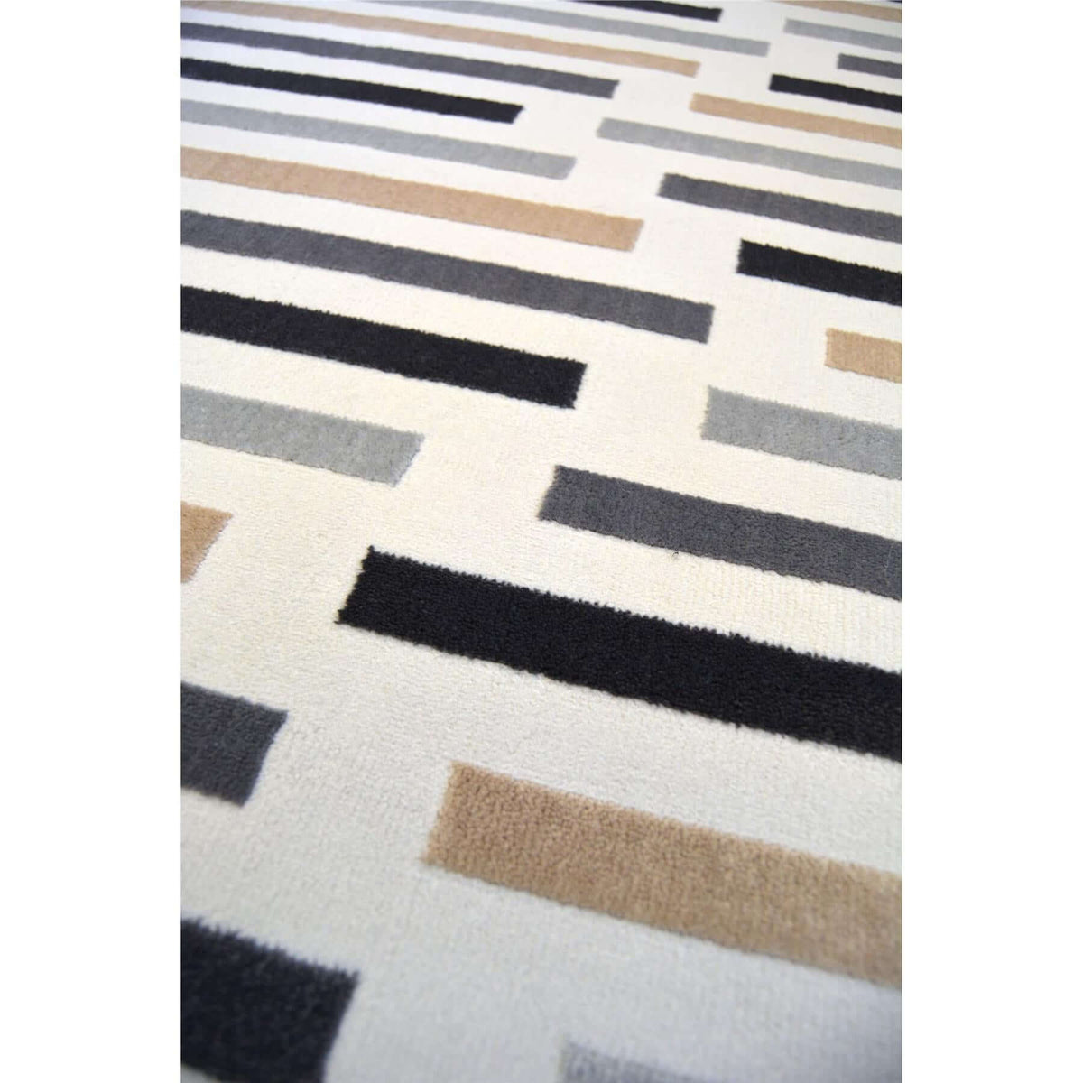 Abstract Multicolour Stripe Rug