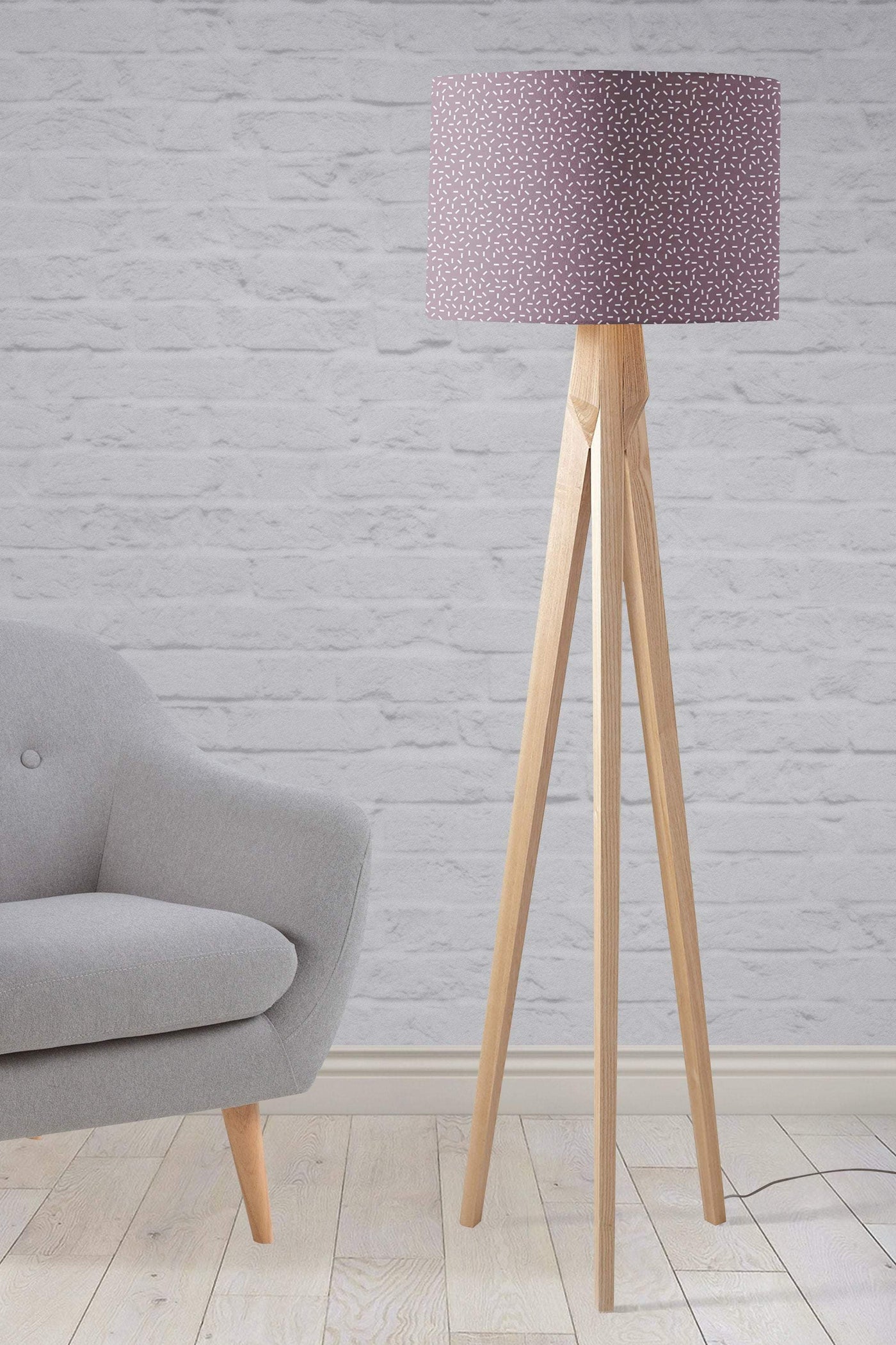 Purple Lampshade with a Modern Line Design – Ceiling & Table Compatible