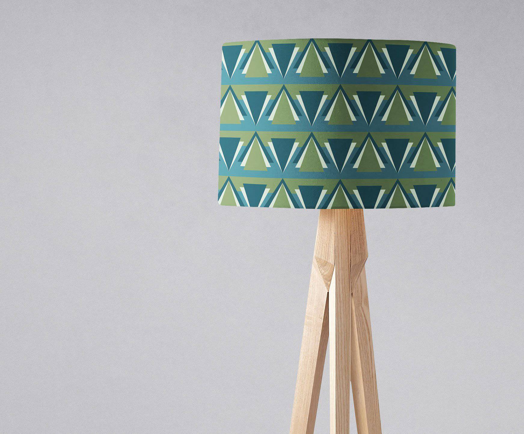 Green and Blue Art Deco Lampshade โ Ceiling & Table Compatible