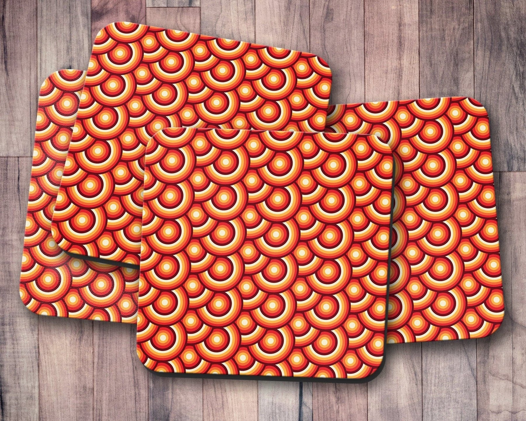 Orange Retro 70's Design Coasters
