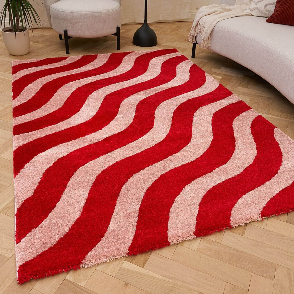 Joli Wave Red & Pink Rug