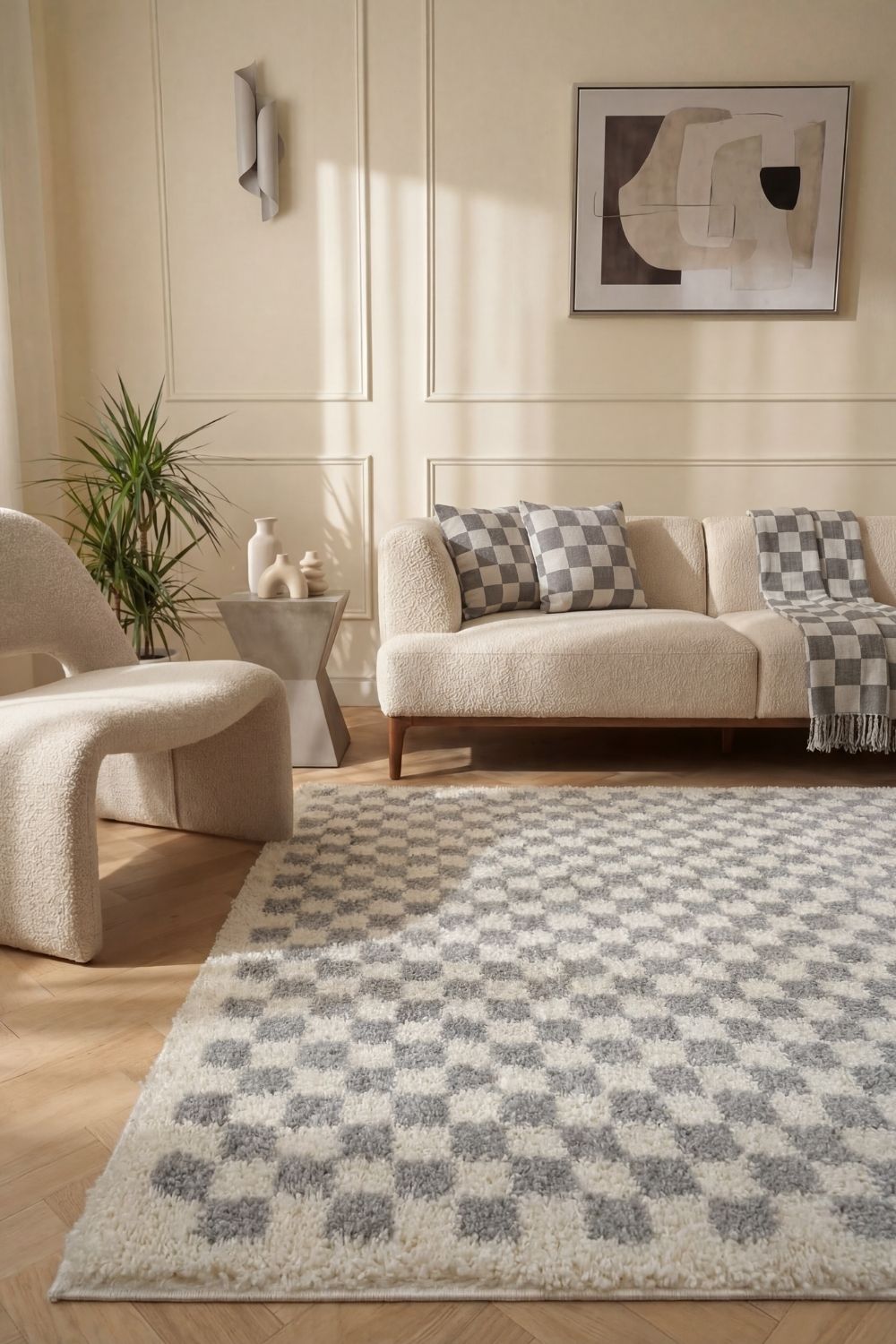 Moodi Shaggy Grey Mulberry Rug