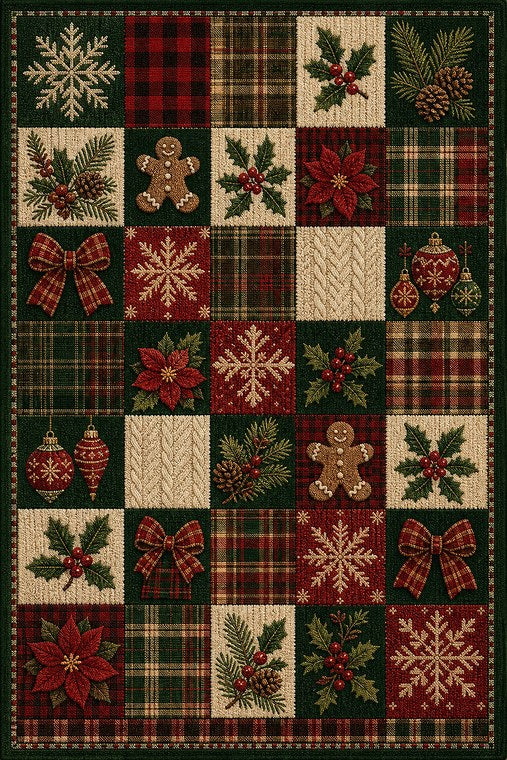 Lodge Plaid Christmas rug design