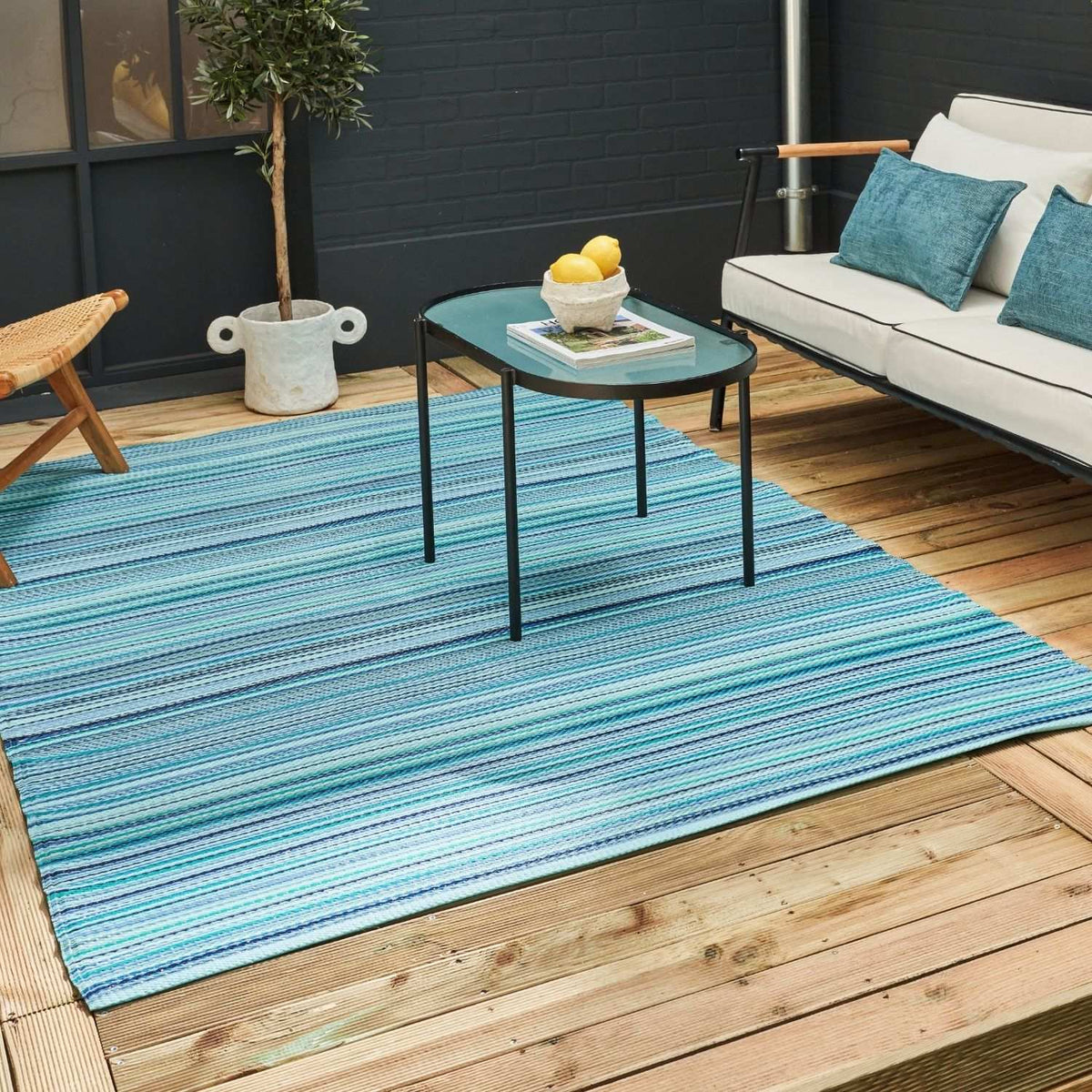 Rainbow Outdoor Rug Blue – 1020