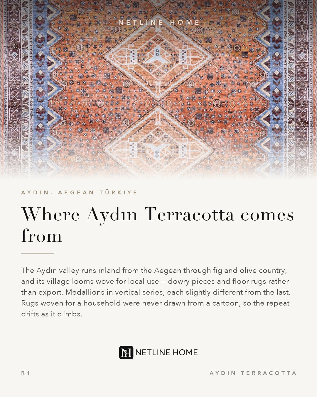 Crafted Heritage Terracotta Washable Rug — Design story (RWR1)