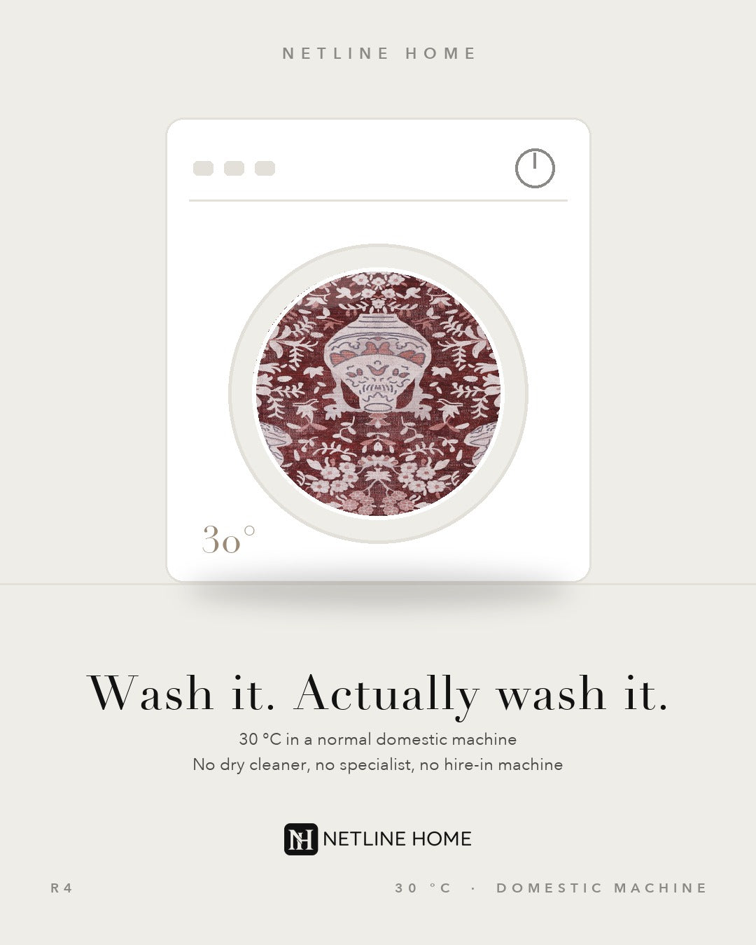 Cool Medallion Burnt Orange Traditional Washable Rug — Washable care (RWR4)