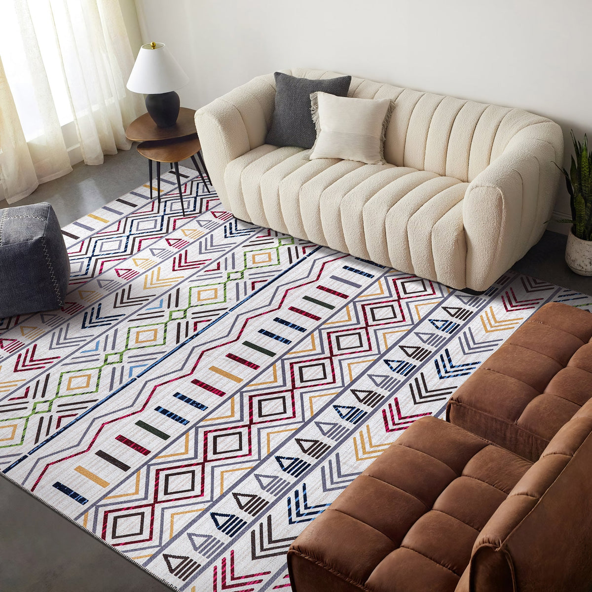 Regal Geometry Natural Beige Washable Rug – Netline Home guide