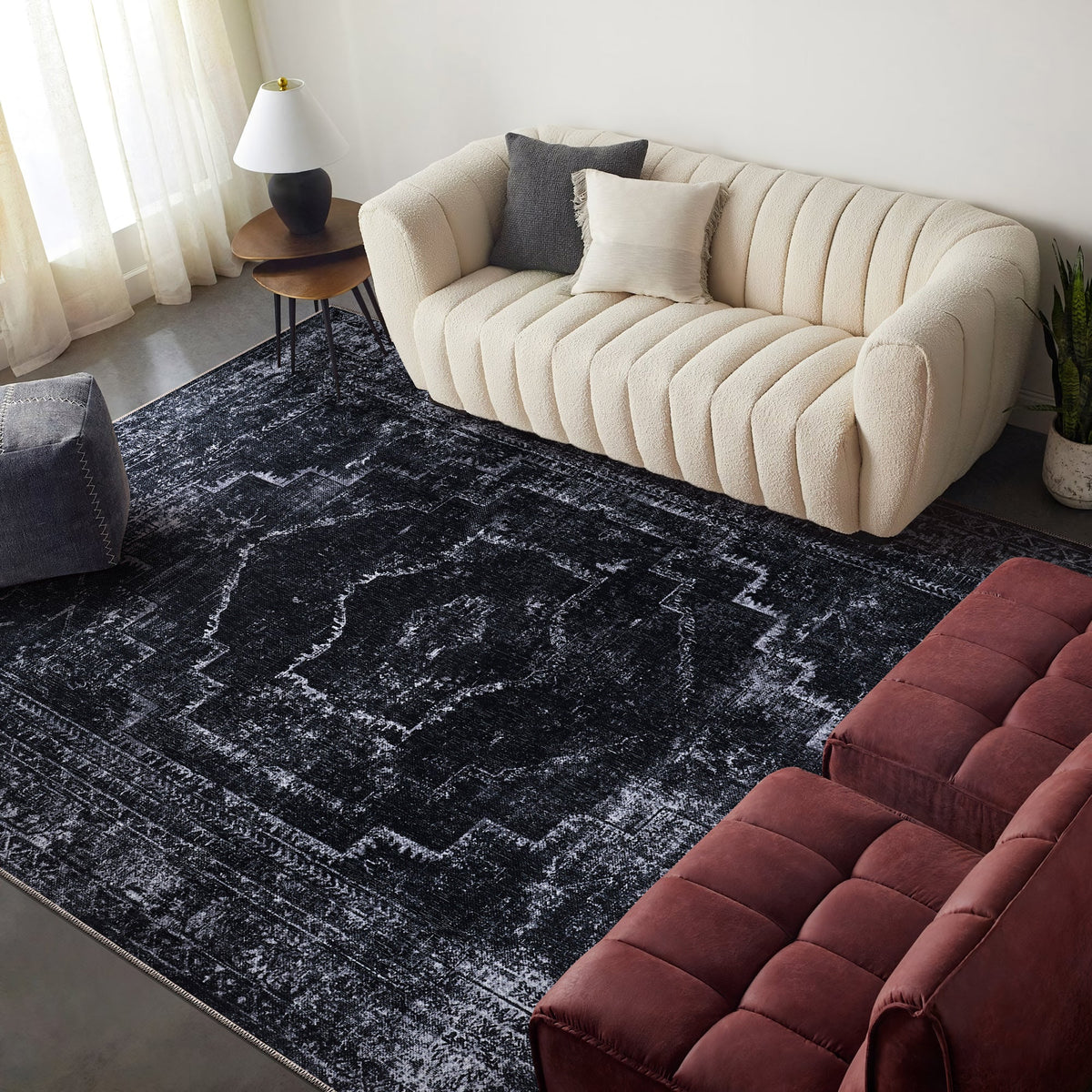 Terrace Patina Dark Blue Vintage Washable Rug – Netline Home guide