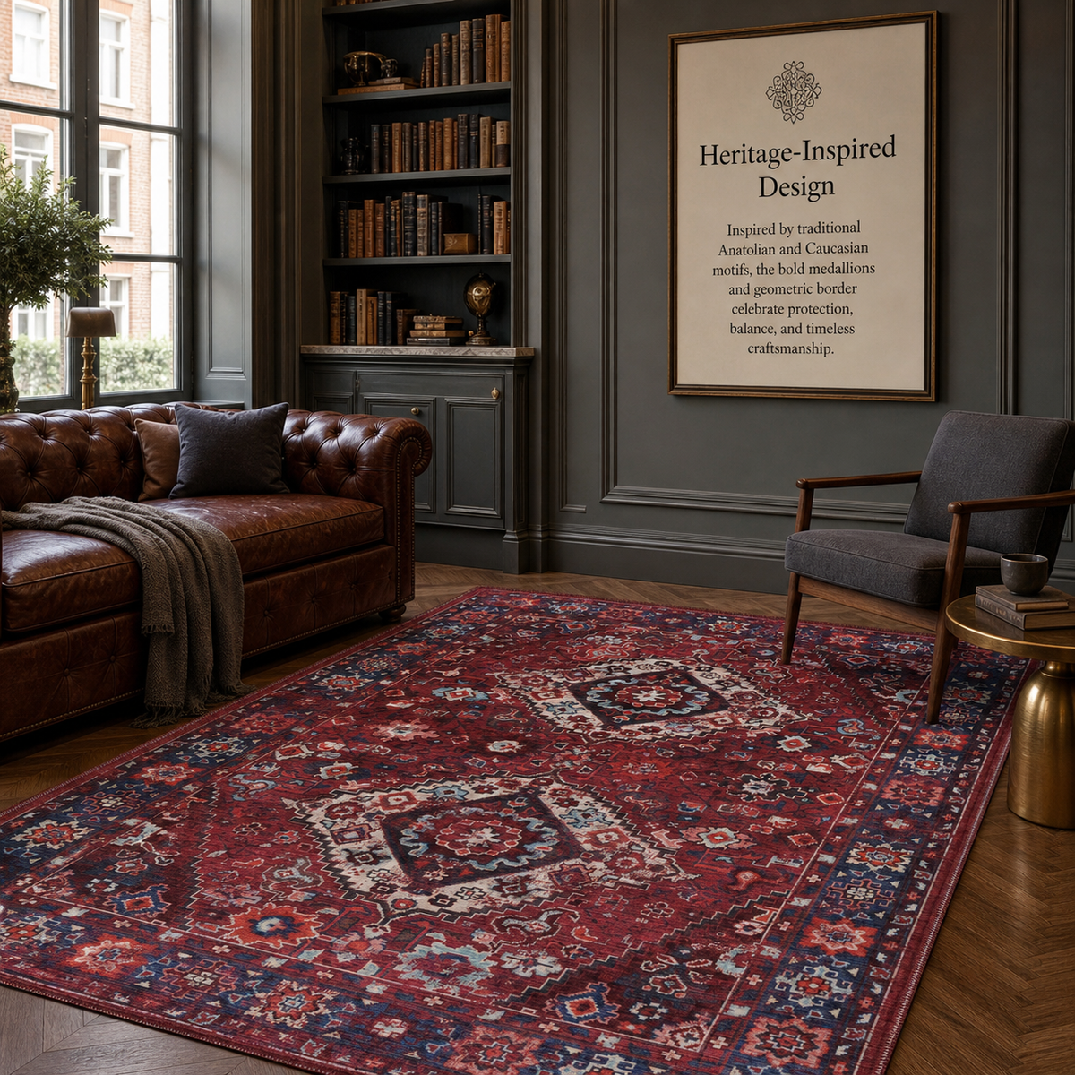 Curated Floral Deep Red Vintage Washable Rug – Netline Home guide