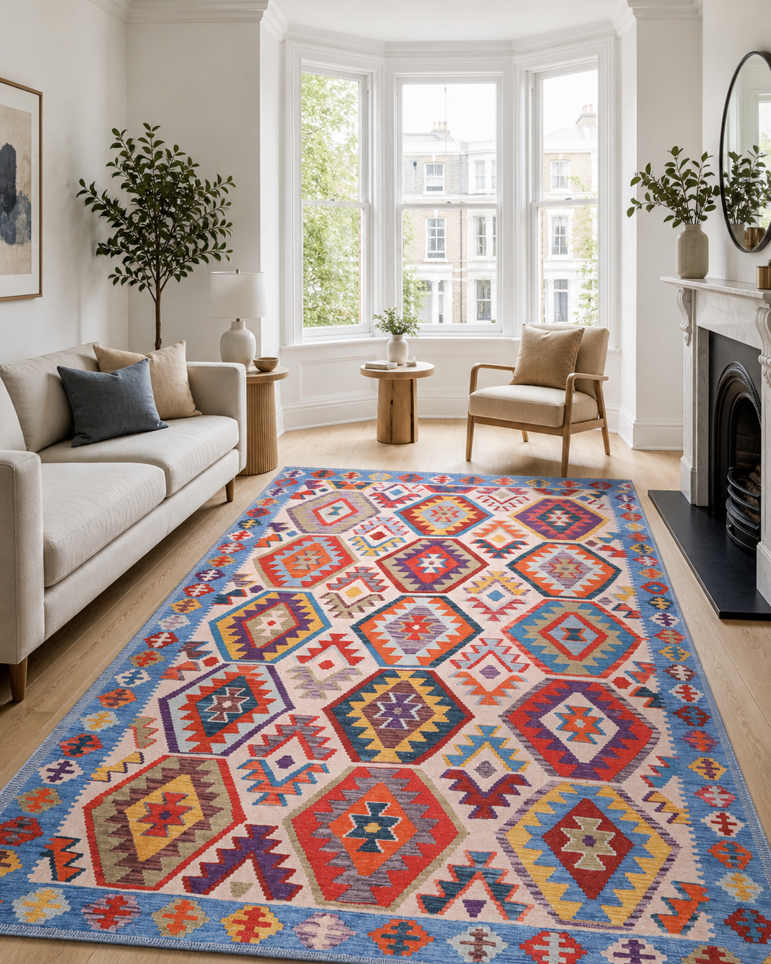 Georgian Mosaic Crimson Red Bohemian Washable Rug – Netline Home guide