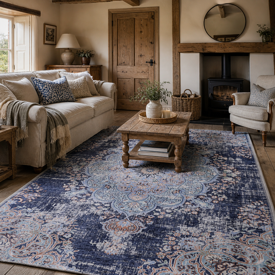 Muted Watercolour Slate Grey Abstract Washable Rug – Netline Home guide