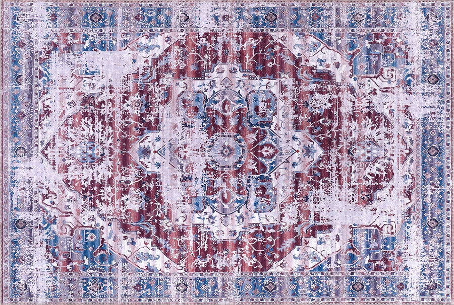 Graphic Patina Mauve Grey Vintage Washable Rug – Netline Home guide