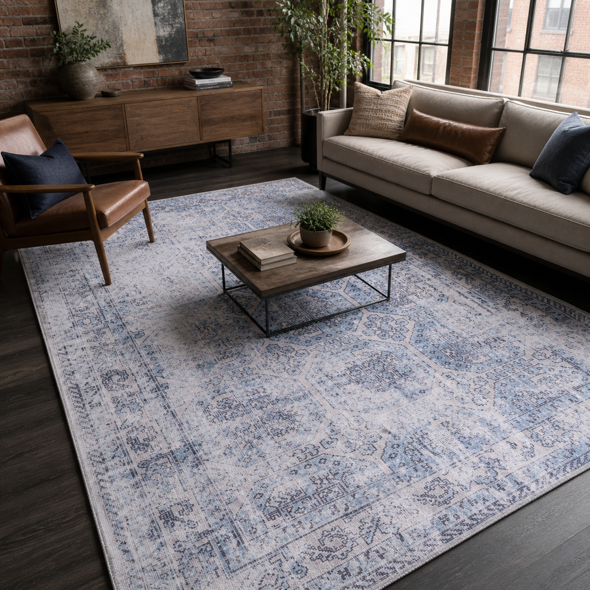 Linked Patina Grey Vintage Washable Rug – Netline Home guide