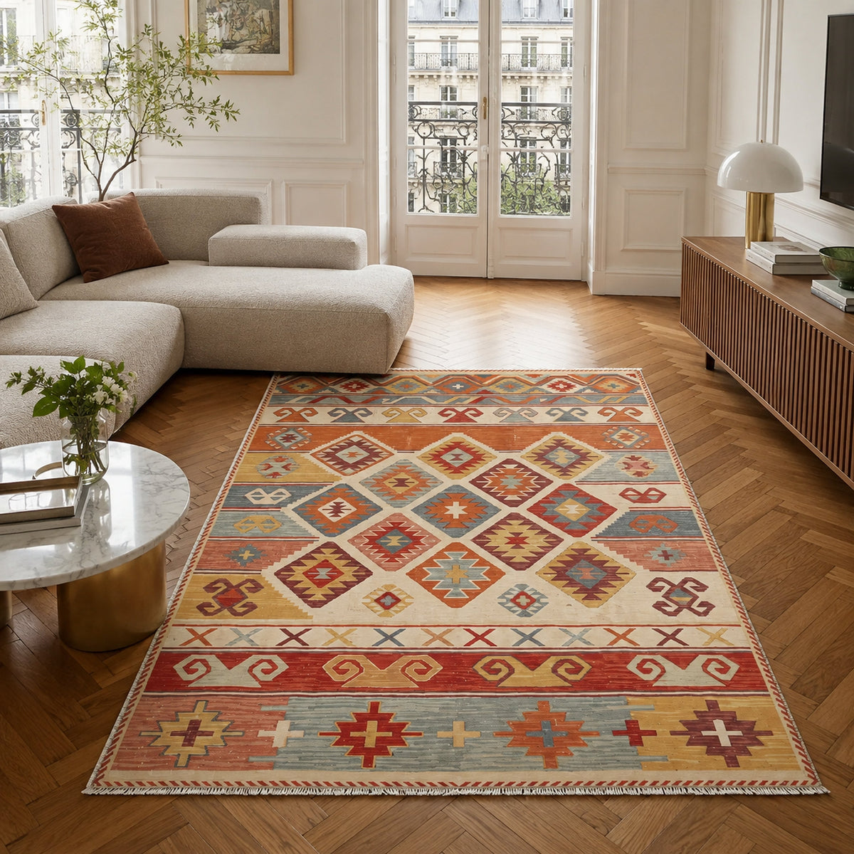 Studio Geometry Warm Gold Heritage Washable Rug – Netline Home guide