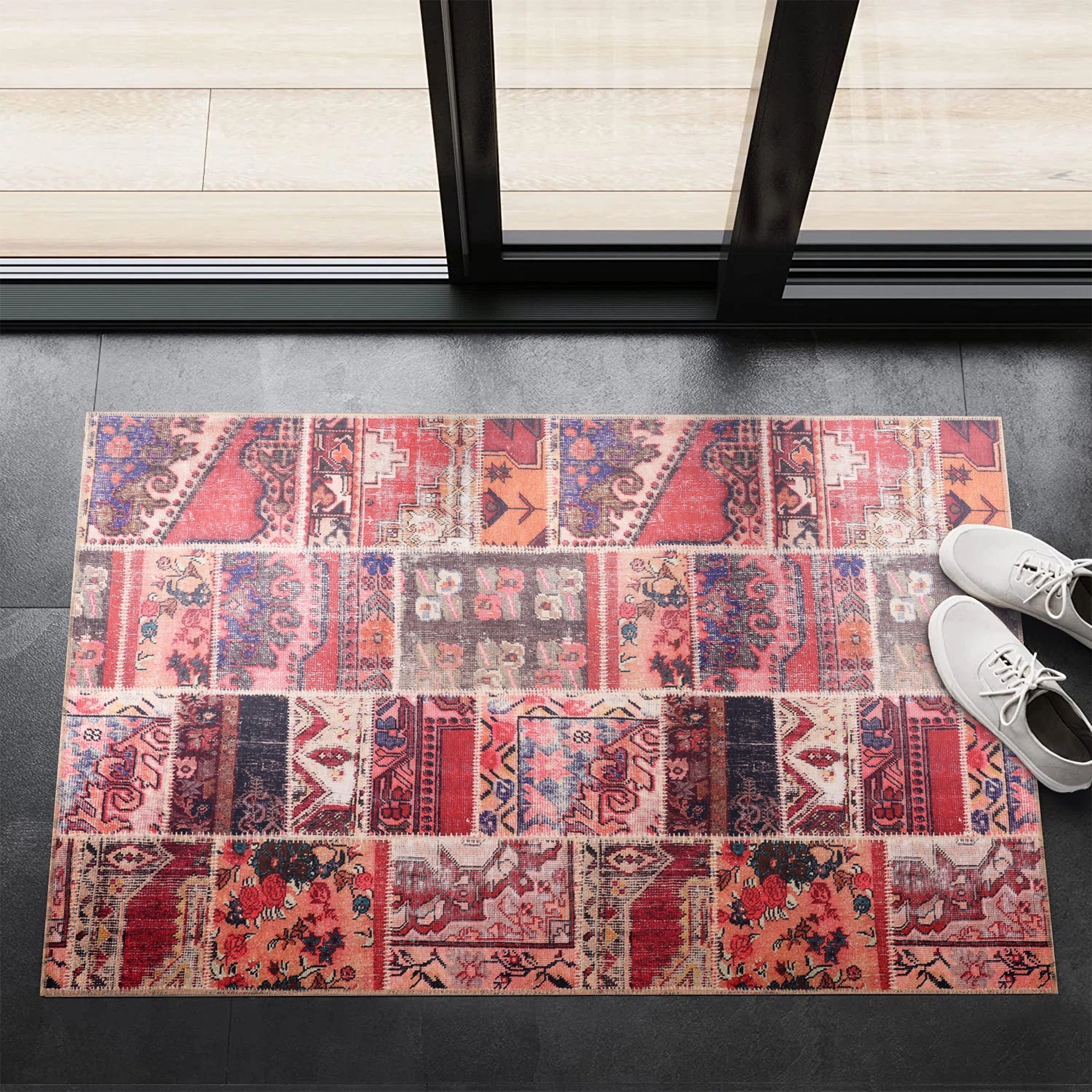 Crafted Heritage Deep Red Washable Rug – Netline Home guide
