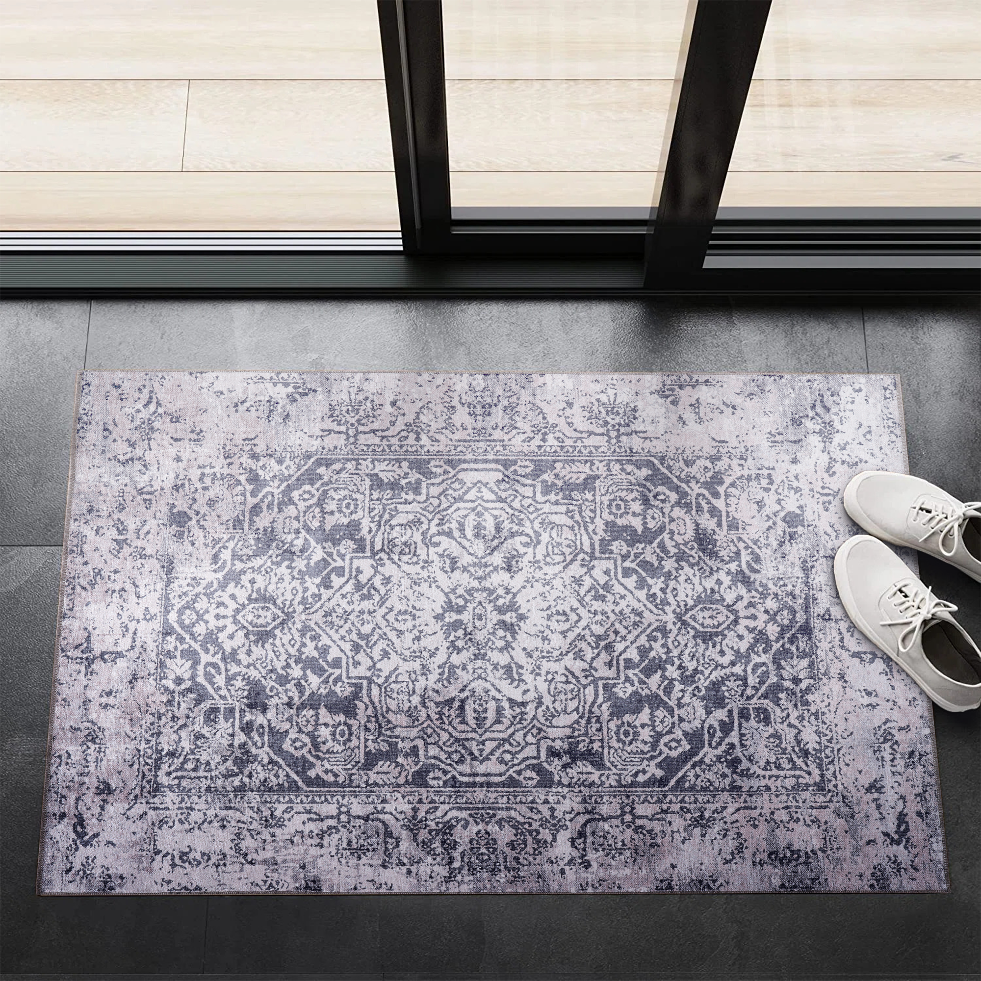 Terrace Patina Mid Blue Vintage Washable Rug – Netline Home guide