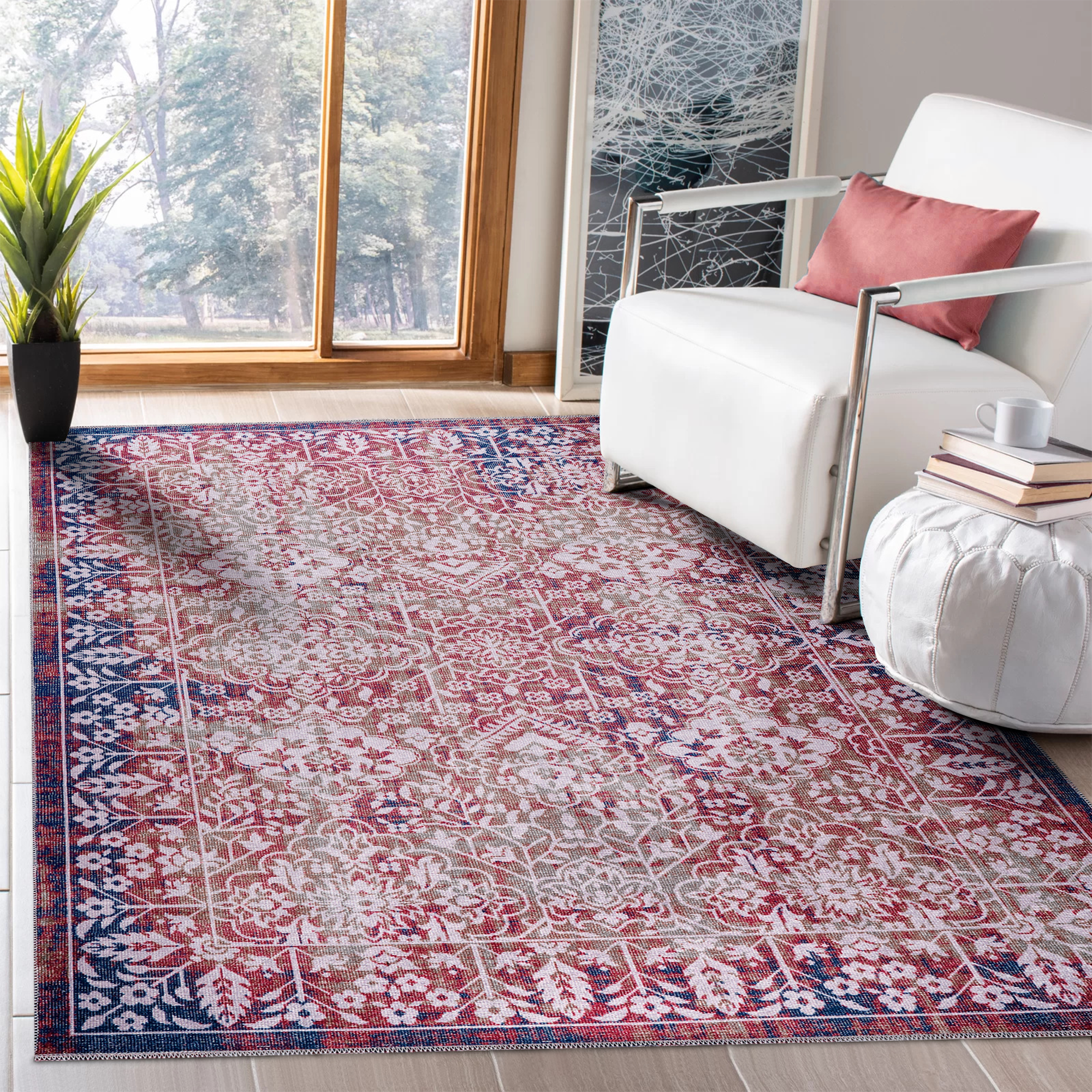 Cool Medallion Soft Pink Traditional Washable Rug – Netline Home guide