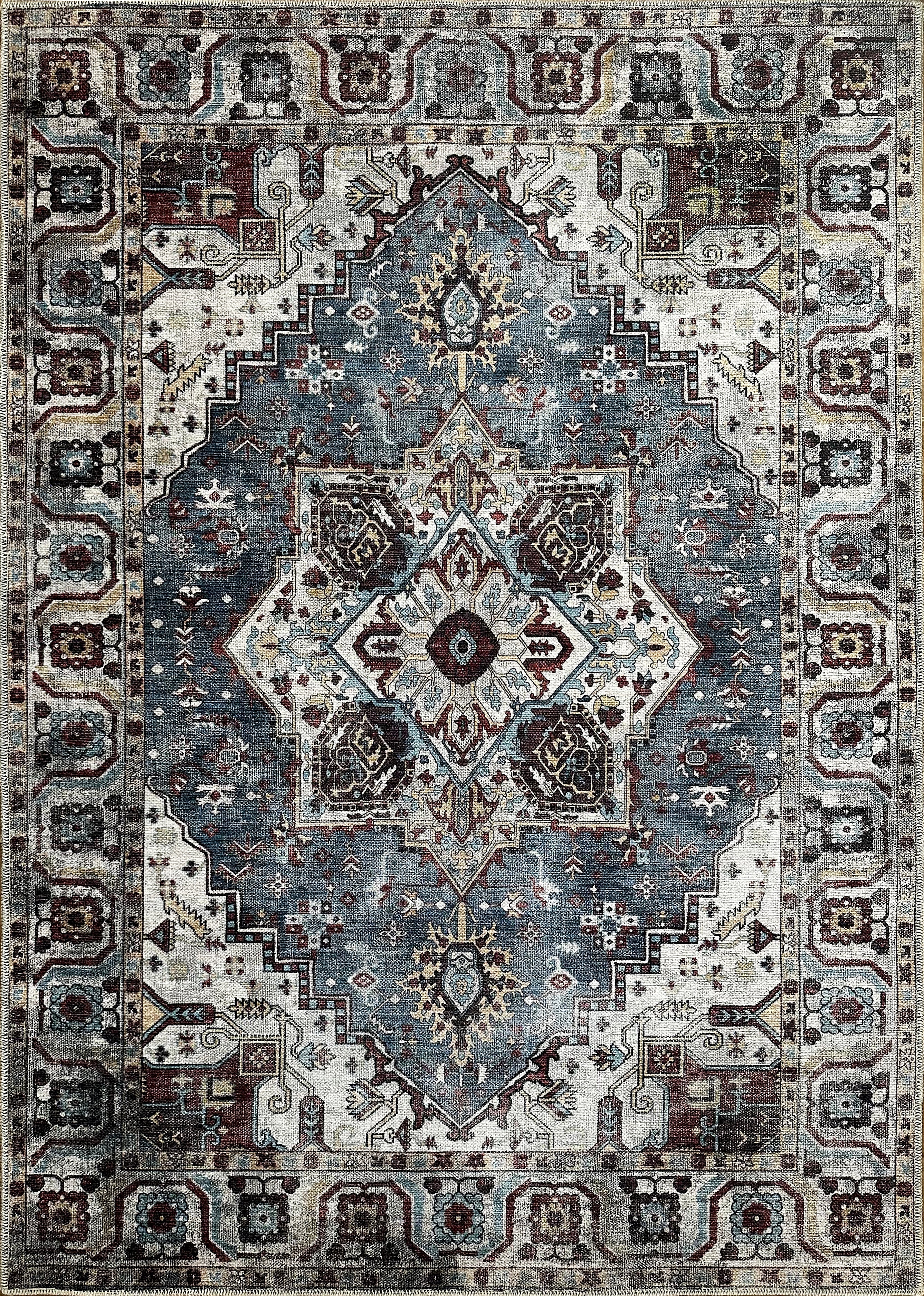 Homestead Waves Navy Blue Heritage Washable Rug – Netline Home guide