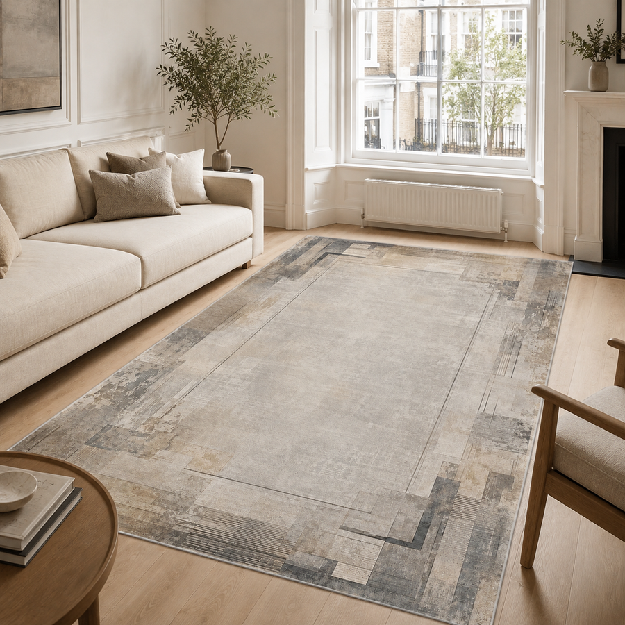 Flowing Patina Off White Vintage Washable Rug – Netline Home guide