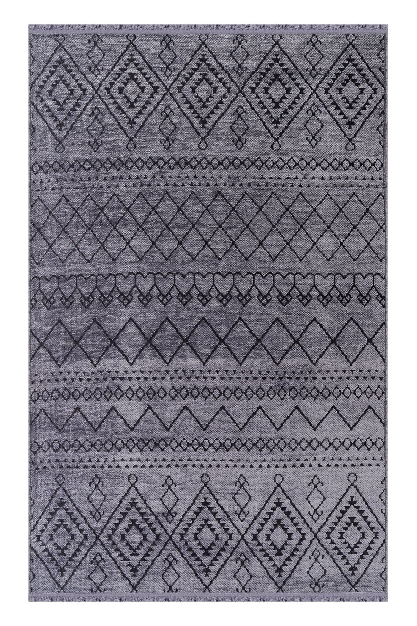 Dark gray washable chenille rug from Netline Home, featuring soft, plush texture and machine washable convenience.