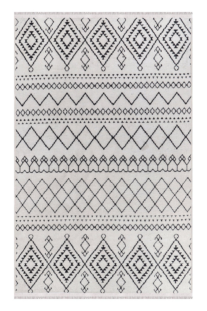 Machine Washable Rug RW1801 – WHITE Soft Chenille shown in an illustrative room