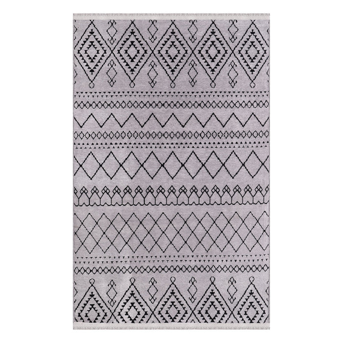Machine Washable Rug RW1801 – GREY Soft Chenille shown in an illustrative room