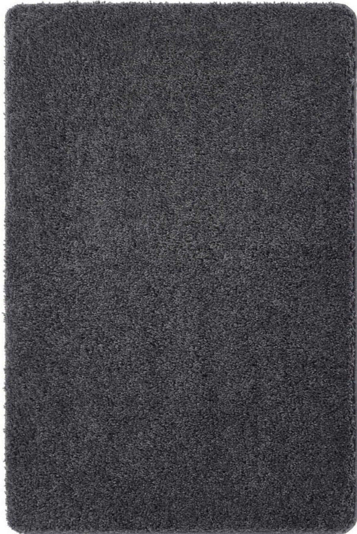 Washable Charcoal Shaggy Rug shown in an illustrative room