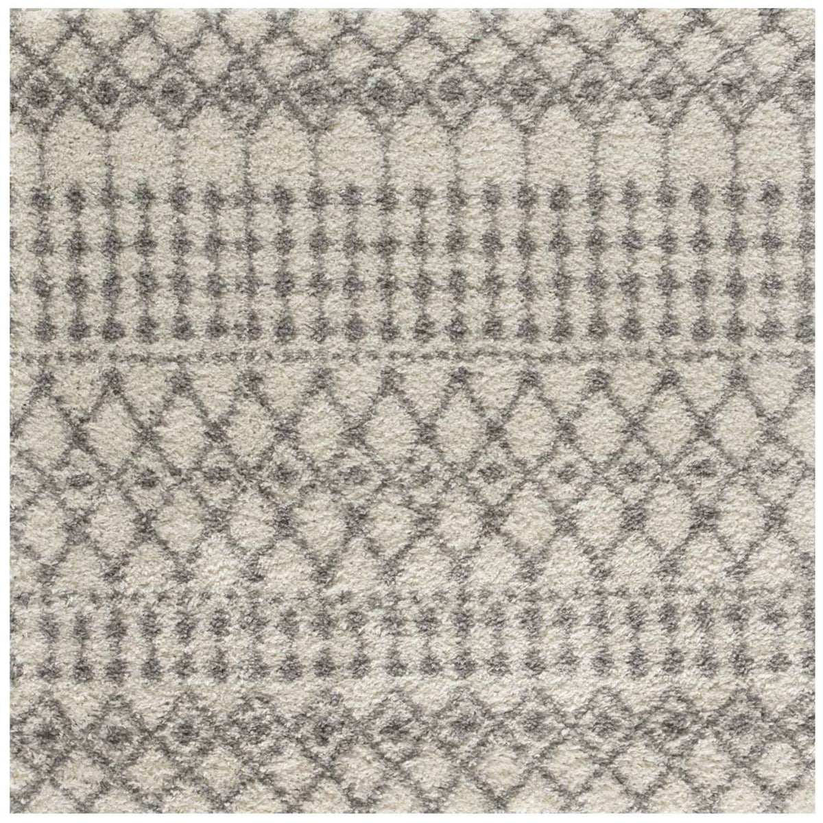 Moroccan Ivory Grey Shaggy Rug – 1000
