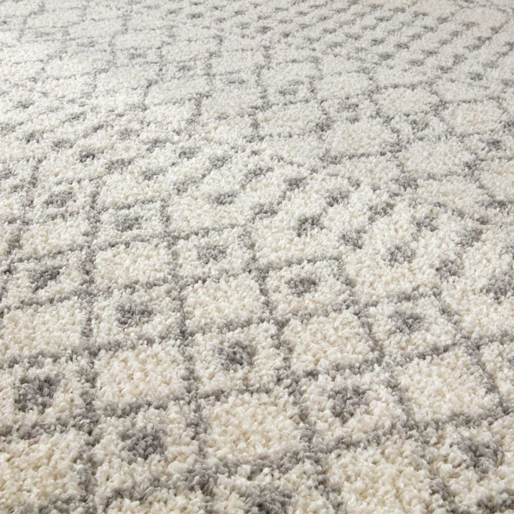 Moroccan Ivory Grey Shaggy Rug – 1000