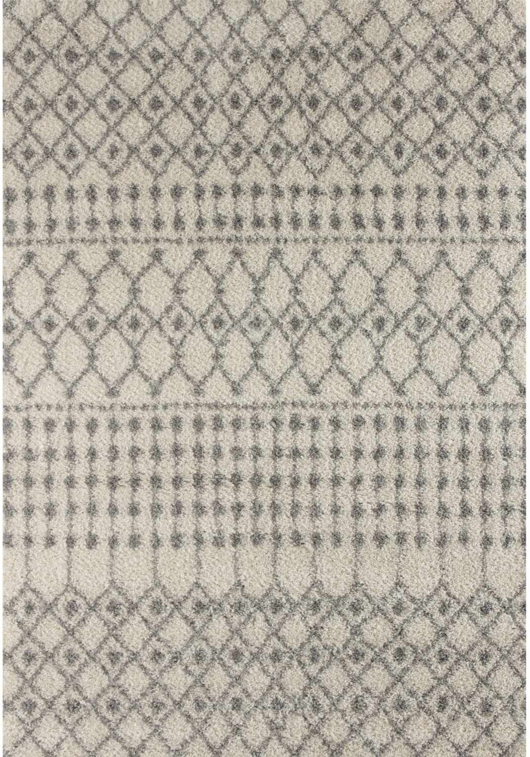 Moroccan Ivory Grey Shaggy Rug – 1000