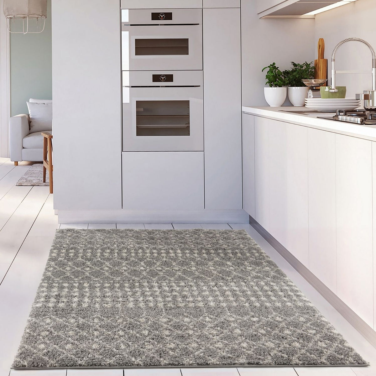 Moroccan Grey Shaggy Rug – 1010