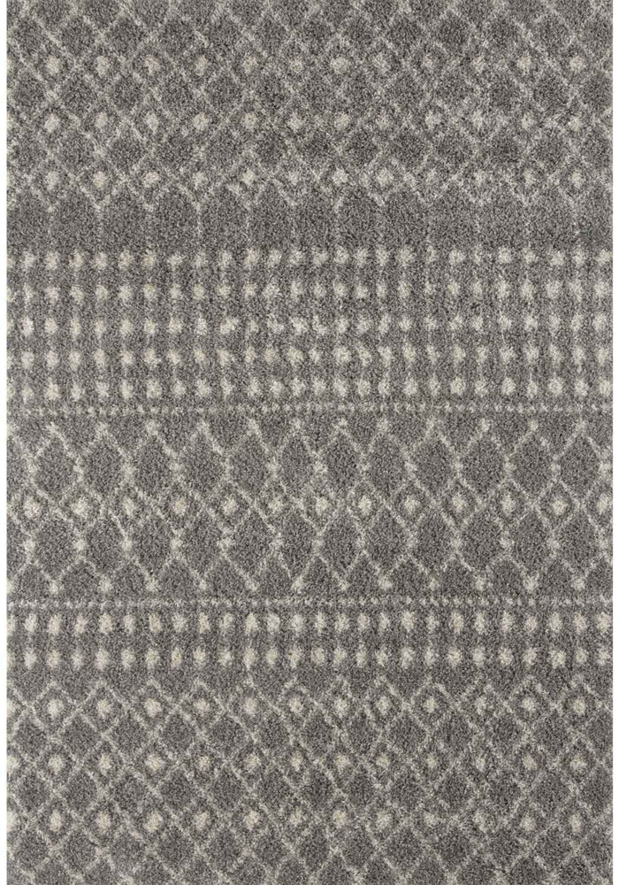 Moroccan Grey Shaggy Rug – 1010 shown in an illustrative room