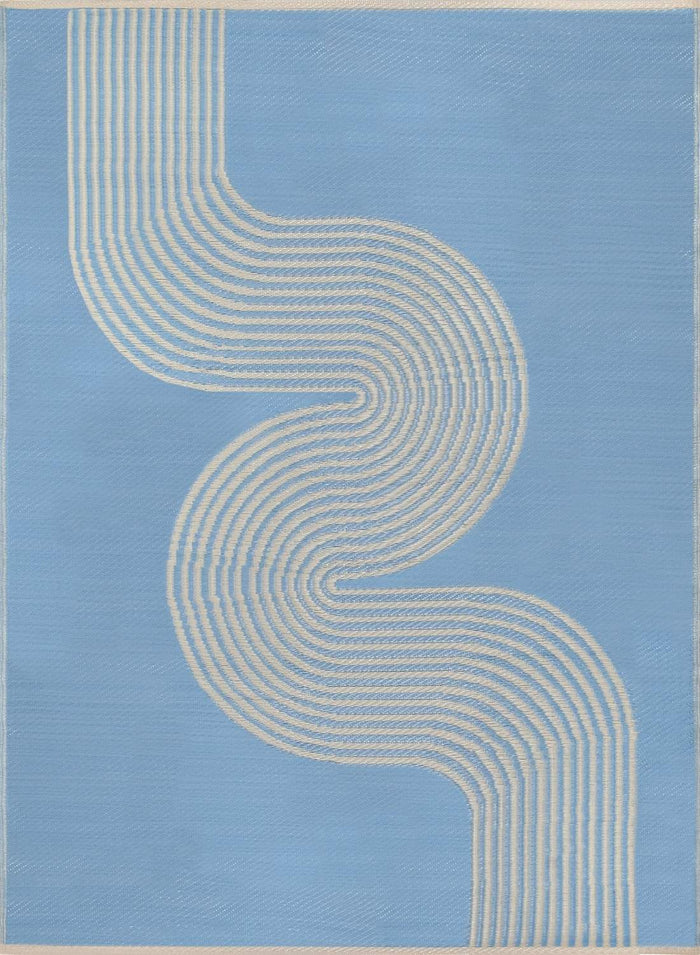 Urban Outdoor Rug Blue & Beige – 1010 shown in an illustrative room