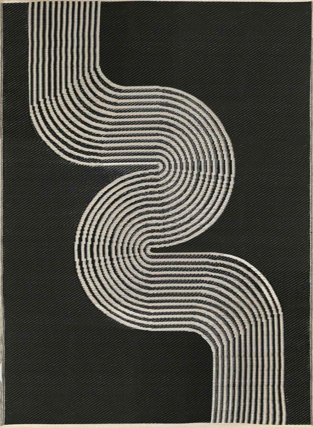 Urban Outdoor Rug Black & Beige – 1010