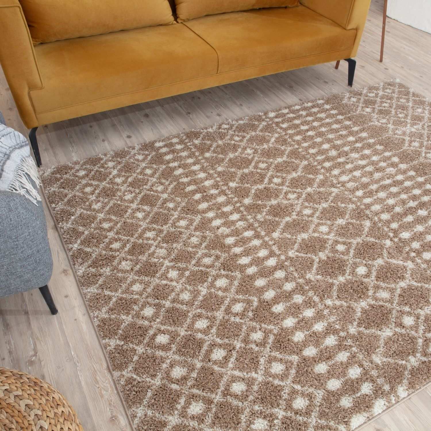 Moroccan Beige Shaggy Rug – 1020