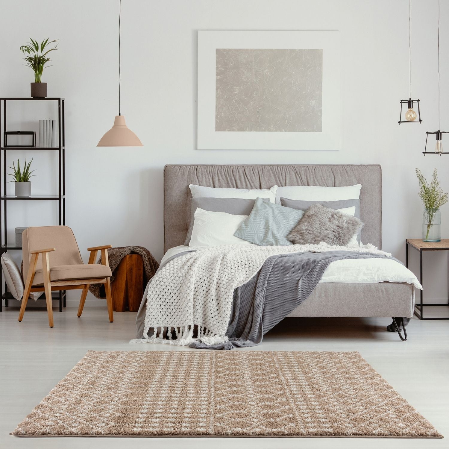 Moroccan Beige Shaggy Rug – 1020