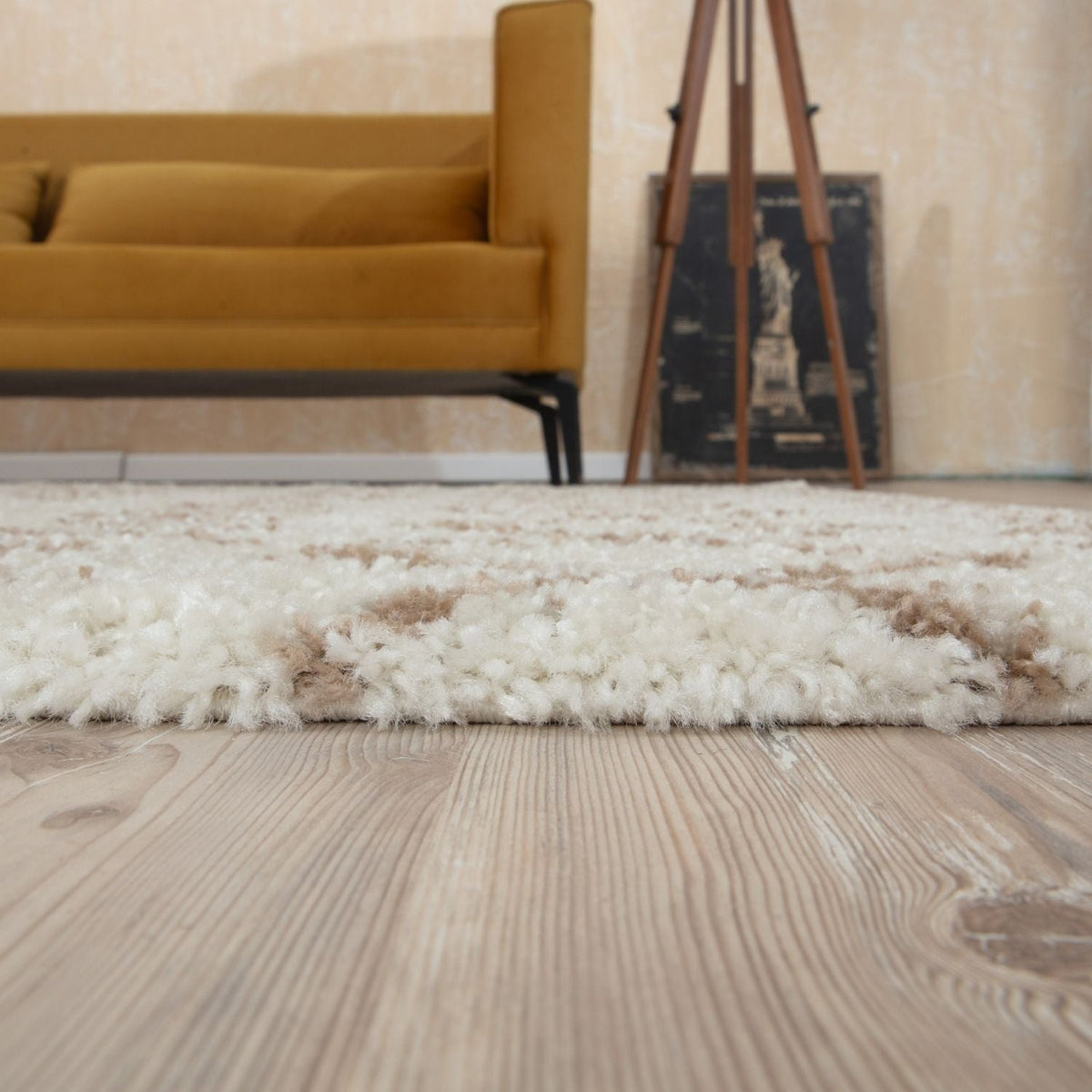 Moroccan Ivory Beige Shaggy Rug – 1030